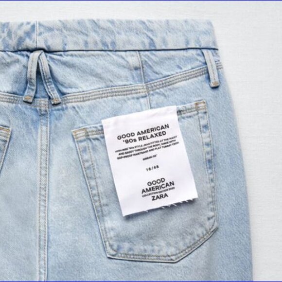 GOOD AMERICAN x ZARA ZW 90’s Relaxed Jeans‎ - Size 18/50 - NWT - Picture 2 of 12
